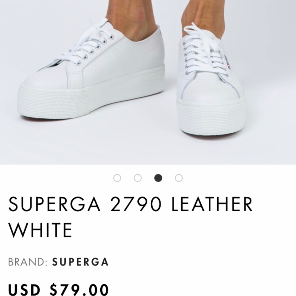 Superga 2790 White Leather Platform Sneakers 39
